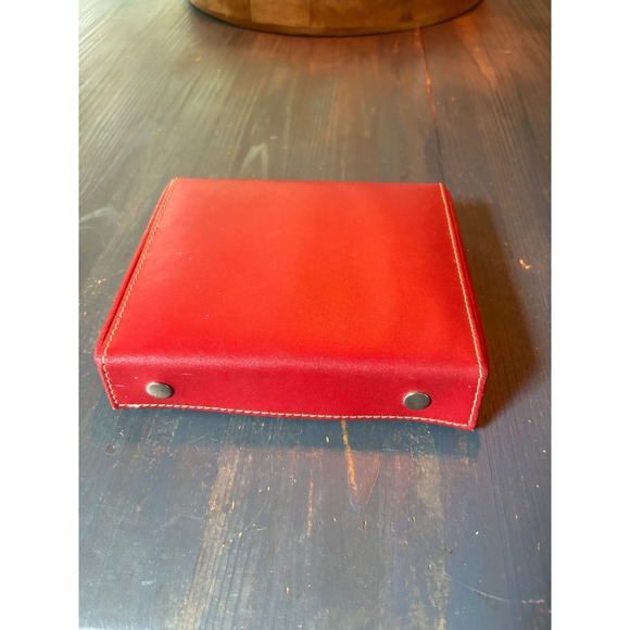 Other - Red Leather Jewelry Travel Case 12 Compartment Velvet Lining Organizer Box